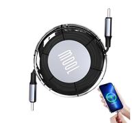 100W Retractable USB C Cable - Stop Clutter Instantly, Quick Charge Type PD 3.0 Cord with E-Marker Chip, 4 Step Length Adjustment + Tangle-free Design