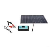 100W Solar Charger Kit With Controller, Supports 12V 24V Systems, Rugged Black Aluminum Frame, For RV Marine Off-Grid Installations