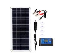 100W Solar Panel Kit Dual 12V USB with 30A/60A Controller Cells Poly for Car Yacht RV Battery Charger Easy Installation(2B+30A Controller)