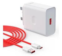 100W SuperVooc Charger Compatible with OnePlus 13 12 12R 11 10 9 10T 8T 7T Pro, Nord 5 4 2T CE 2 3 Oppo Reno 12 Pro 12F 11F, Realme GT 7 12x Dash Charge Warp Charger With 8A USB C Cable 1M