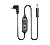 100W Type-C DC5525 Power Cord, Elbow | Selectable 5-20V Coaxial Output, Digital Display Buttons, 5.5X2.5MM Router Backup Supply