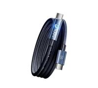 100W Type-C Fast Charging Cable, Auto Power Off (Black 2m) | Aluminum Alloy Nylon, Breathing Light Indicator, Auto Power Off Protection, Tablet Notebook Phone, 1m 2m Length Options