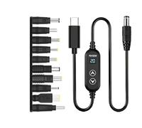100W Type C PD100W to DC5V-20V Power Supply Cable with Real Time Display and Protections Digital Display Charging Wire
