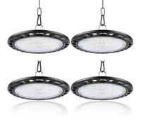 100W UFO LED High Bay Light，4 Pack Garage Light 30000LM 6000K Super Bright Industrial UFO Lamp IP66 Waterproof Daylight White LED Warehouse Lighting Shed Lighting for Workshop Warehouse Factory