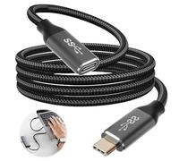 100W USB C Extension Cable 2M/6.6ft USB C 3.1 Gen2 10Gbps 4K 60Hz Male To Female Extended Braid Cord 5A Fast Charging & Audio Cable Compatible with MacBook Pro 2022 iPad Pro XPS Galaxy S23 S22 Ultra