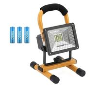100W Waterproof Flood Light Outdoor Reflector LED External Projector RGB Spotlight Searchlight Rechargeable by 6 * 18650 Battery(30W with Battery)