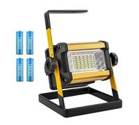 100W Waterproof Flood Light Outdoor Reflector LED External Projector RGB Spotlight Searchlight Rechargeable by 6 * 18650 Battery(50W with Battery)