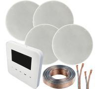 100W WiFi & Bluetooth Wall Mounted Amplifier & 4x 70W Slim Ceiling Speaker Kit