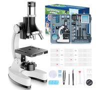 100X-1200X Kids Microscope Kit for Children: Kid Microscope for Teenagers STEM Biology Discovery - Science Experiments Microscopio Set with Slides, Metal Frame, Box Educational Gift For Child 8-12