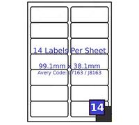 100x 14 Labels Per Sheet AD14 A4 Address Labels Sticky Peel Out Paper Notes Self Adhesive Inkjet Copier Laser Printer