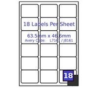 100x 18 Labels Per Sheet A4 Address Labels Sticky Self Adhesive Peel Out Notes Paper Ideal for Inkjet Copier Laser Printer