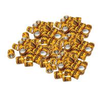 100x 2021 Aluminium Bird Dove Racing Pigeon Leg Rings Bands Orange