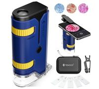 100x-250x Mini Pocket Microscope for Kids Adults, Protable Handheld Microscope Kit, Portable Miniscope for Kids Adults Science Lab Education, Blue