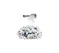 100x 3 4mm White BT Telephone Phone Line Round Cable Clips For 2 & 3 Pair Wire