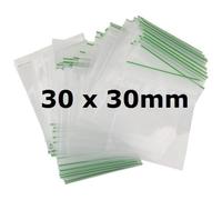 100X 30 x 30mm Heavy Duty Small Tiny Poly Plastic Sealy Grip Zip Lock Zipper Seal Gummy Bags Baggies BAGGYS (CPUK Exclusive)
