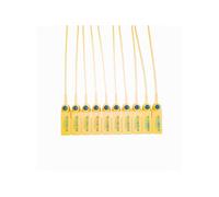 100x 37cm Pull-Tight Plastic Security Seals - Tamper-Evident, Self-Locking, Numbered with Barcode - Round Strap Design - Yellow - Ideal for Logistics, Cash Bags, Containers, Warehousing (100)