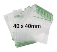 100X 40 x 40mm Heavy Duty Small Tiny Poly Plastic Sealy Grip Zip Lock Zipper Seal Gummy Bags Baggies BAGGYS (CPUK Exclusive)