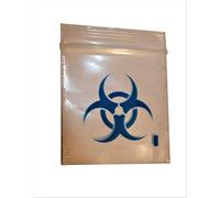 100X 40 x 40mm Heavy Duty Small Tiny Poly Plastic Sealy Grip Zip Lock Zipper Seal Gummy Bags Baggies BAGGYS (CPUK Exclusive) (Blue Biohazard)