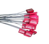 100x 40cm Red Security Cable Seals Metal Security Wire Seals Numbered Tamper Proof Cable Tags Self-Locking Aluminum Security Seals Container Seals