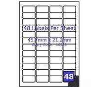100x 48 Labels Per Sheet A4 Address Labels Sticky Self Adhesive Peel Out Notes Paper Ideal for Inkjet Copier Laser Printer