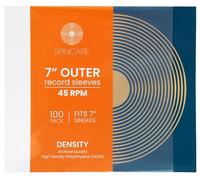 100x 7 Inch Single 45 RPM UV Protection Outer Vinyl Record Sleeves | Spincare Density Strong Polyethylene Archival Plastic Vinyl Record Storage Covers for 7” 45 RPM Singles