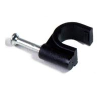 100x 7mm Black Round Cable Clips Coax CAT6 Sky Wall Mounts Aerial Brick Outdoor