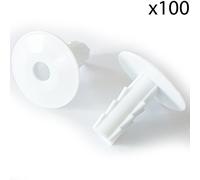 100x 8mm White Single Cable Bushes-Feed Through Wall Cover-Coaxial/Coax Hole/Entry Tidy Cap - Grommet-Satellite-Brick-Plate-RG6-CCTV