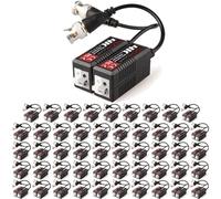 100x 8MP / 4K CCTV Passive Video Balun BNC Connector Adapter Transmitter & Transceiver, Male BNC to Easy Press-Fit UTP CAT5/5e/6/6e Cable for 4K / HD CCTV DVR Camera System (50 Pairs)