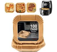 100x Air Fryer Liners, Ninja Air Fryer Liners for Ninja Air Fryer Dual, Disposable Air Fryer Accessories Paper Liners for Ninja AF300UK AF400UK, Salter, Tower and Other Single & Dual Zone Air Fryers.