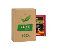 100x Black Assam Tea Bags - Strong, Bold & Malty Flavor | Individually Wrapped Tea Sachets Envelopes | Refreshing Premium Tea | Compatible with Twinings By Luxe Bitez