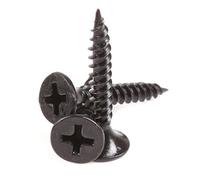 100x Black Fine Thread Bugle Head Drywall Screws for Securing Plasterboard Ceiling Track Systems - M3.5 x 25mm