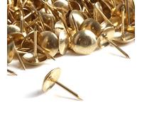 100x Brass Decorative Upholstery Nails - 10mm Domed Head Fabric Furniture Tacks