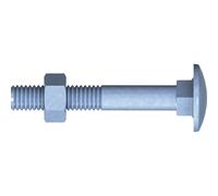 100x Castle Screws Flat Round Head DIN 603 M8x30 Zinc Plated With Hex Nut