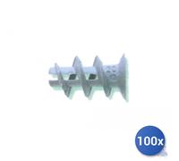 100x Fischer Nylon Drywall Plug Tassel E-100 Length 22 mm Grey