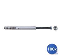 100x Fischer Prolonged Plug Sxrl-Wt Nylon With Screw Tsp Torx E 100 Mm Grey