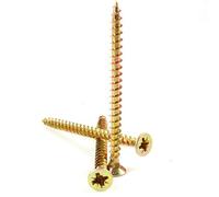 100x Fully Threaded M4.5 x 60mm Double Countersunk Wood Screws - Yellow Zinc Finish