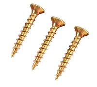 100x Fully Threaded M6 x 40mm Double Countersunk Wood Screws - Yellow Zinc Finish