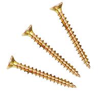 100x Fully Threaded M6 x 60mm Double Countersunk Wood Screws - Yellow Zinc Finish