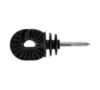 100x Gallagher Screw-in Insulator Super - Black - for Wooden Fence Posts