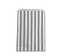 100x Grey Medium Candy Stripe Paper Bags Sweet Favour Buffet Gift Shop Party Sweets Cake Wedding