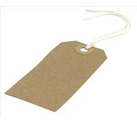100X Large Brown/Buff (Manilla) Strung 134x67mm Tag/Tie On Luggage Craft Labels by Q-Connect
