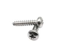 100X M1 M1.5 M2 M3 M4 Tiny 304 A2 Stainless Steel Black Carbon Steel Cross Pan Round Head Self-tapping Wood Screw(304 stainless steel,6MM_M1.2)