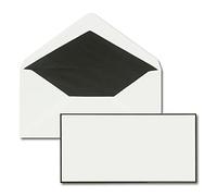 100x Mourning envelopes DIN LANG - envelopes for condolence with handmade black mourning border and black silk lining