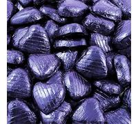 100x Navy Blue Foiled Milk Chocolate Hearts Bag, Pouch (100 Navy Blue Hearts)