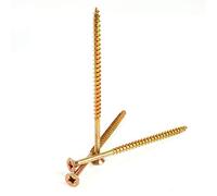 100x Partially Threaded M5 x 100mm Double Countersunk Wood Screws - Yellow Zinc Finish