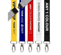 100x Personalised Lanyard By Lanyards Tomorrow | Flat Polyester 1 Colour Screen Print DESIGN YOUR OWN Custom Neck Straps ADD LOGO and TEXT - With Safety Breakaway and Metal Clip 25mm 2.5cm