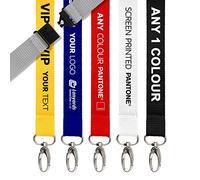 100x Personalised Lanyard By Lanyards Tomorrow | Flat Polyester 1 Colour Screen Print DESIGN YOUR OWN Custom Neck Straps ADD LOGO and TEXT - With Safety Breakaway and Metal Clip 20mm 2cm