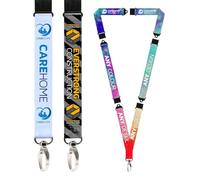 100x Personalised Lanyard by Lanyards Tomorrow Full-Colour Dye Sublimation with 5 Point Break Breakaway Safety and Metal Clip Design Custom Neck Straps Add Logo Text 25mm 2.5cm