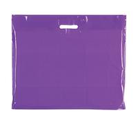 100x Plain Violet 22"X18"+4(55.88cm x 45.72cm) Plastic Carrier Bags - Modern Printed Strong Gift Shopping Bags