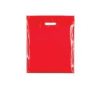 100X Plastic Plain Red Carrier Bag 15"x18"+3(Medium) - Modern Printed Strong Gift Shopping Bags